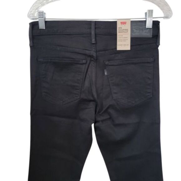 New Levis 315 Shaping BOOT CUT Sz 8 Mid Rise Short 29x30 Black NWT Grunge Emo - Picture 6 of 16